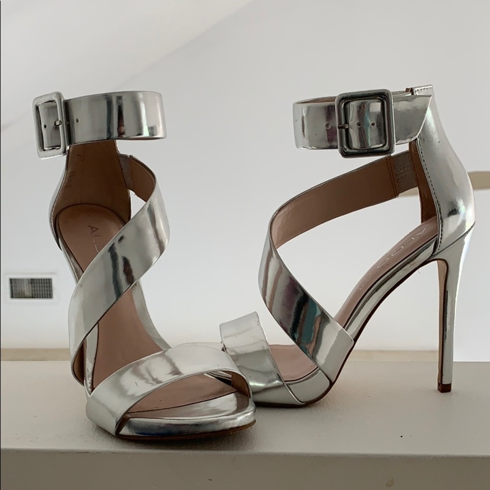aldo silver heels